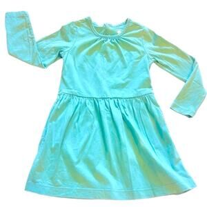 Primary Kids Long Sleeve Dress in Lagoon Size 2-3Y